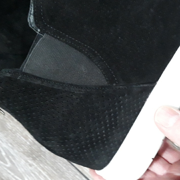 INC International Concepts black suede heel zip boots. Size 10 - Picture 3 of 11